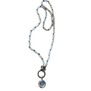Air and Anchor necklace with pendant -blue